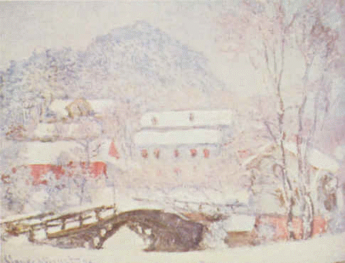 Sandvicken Village in the Snow